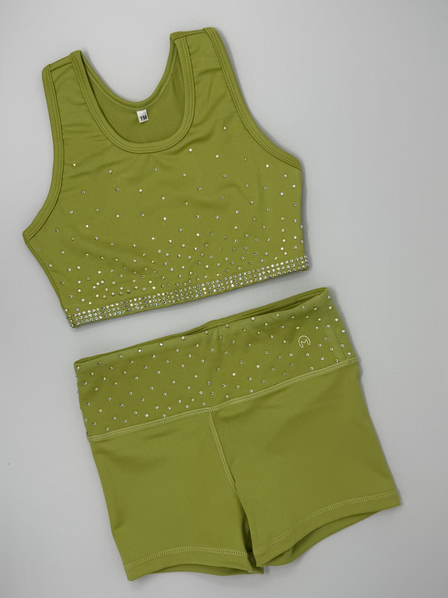 Lime Glow Rhinestone Practice Set