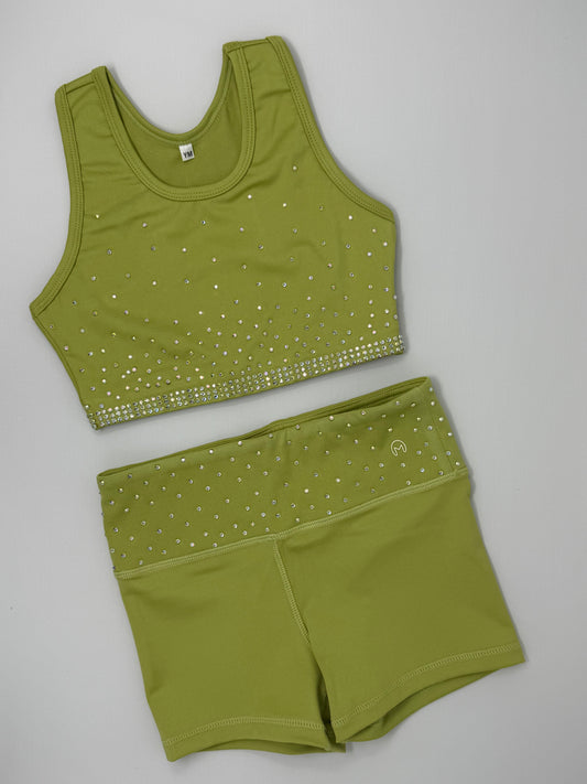 Lime Glow Rhinestone Practice Set